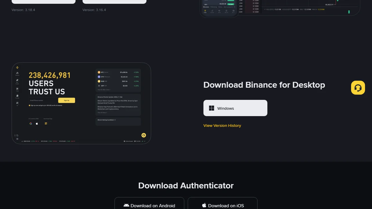 Binance'ты компьютерге жүктөө: Windows, macOS жана веб версиясы